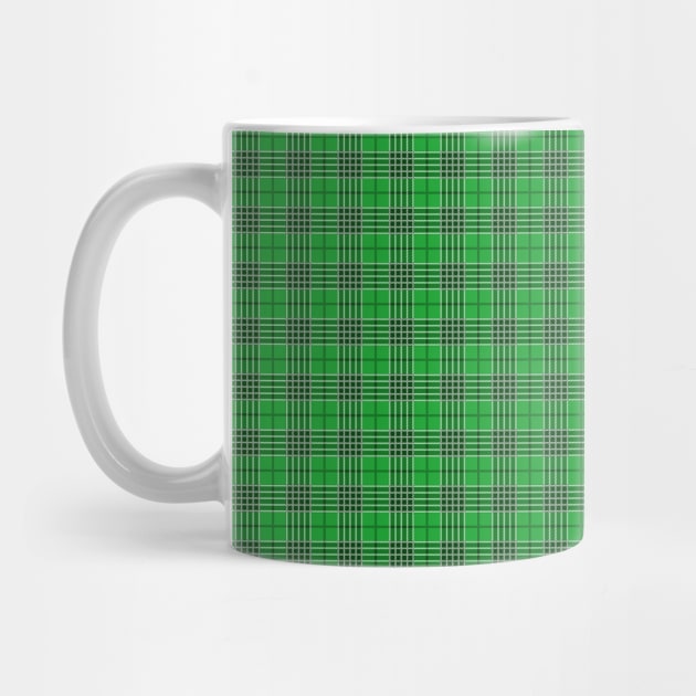 Christmas Holly Green and Evergreen Tartan with White Lines by podartist